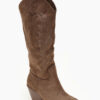 Suede Cowboy Boots Brown