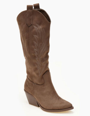Suede Cowboy Boots Brown