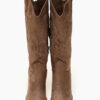 Suede Cowboy Boots Brown