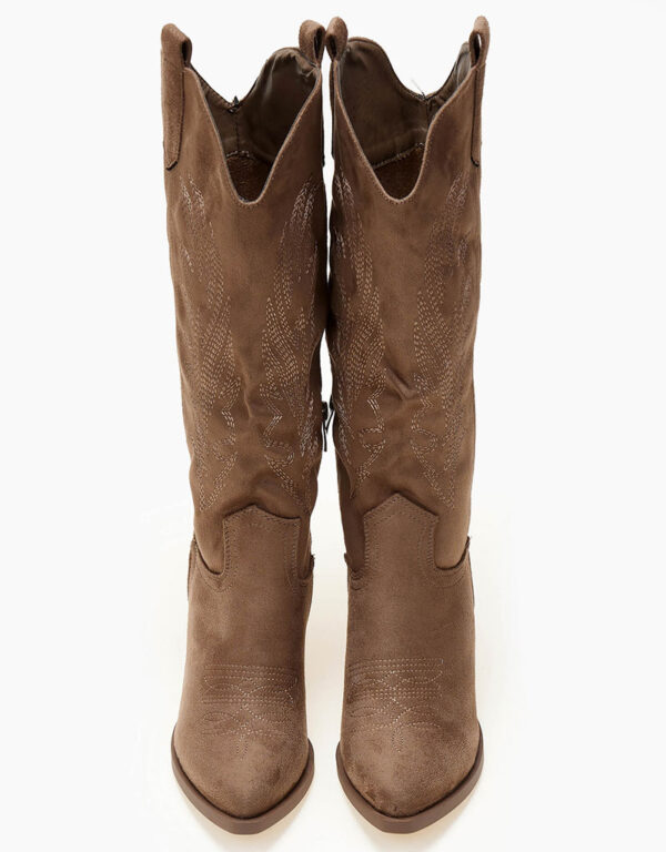Suede Cowboy Boots Brown