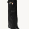 Leather Buckle Boots Black
