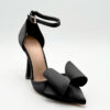 Satin Bow Pumps Black