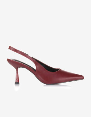 Slingback Leather Pumps Wine