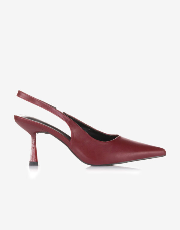 Slingback Leather Pumps Wine