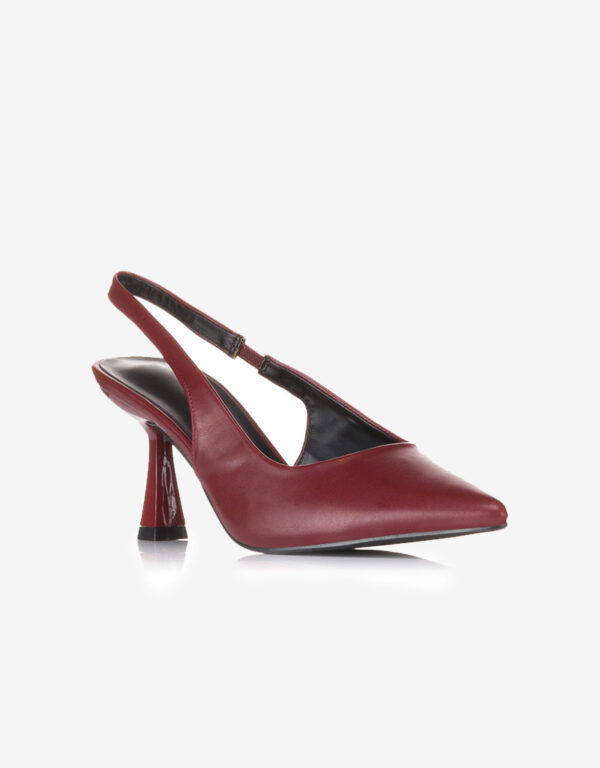 Slingback Leather Pumps Wine