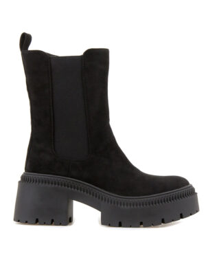 Suede Biker Booties Black