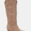 Suede Cowboy Boots Beige