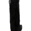 Suede Fringe Cowboy Boots Black
