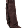 Suede Fringe Cowboy Boots Brown